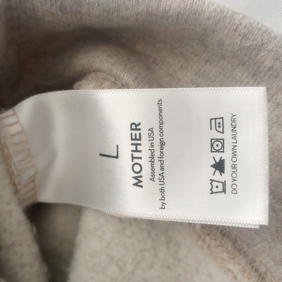 MOTHER Don't Sweat It- TheTie Up Easy Crop Lace Up Sweatshirt-Biege - Picture 8 of 10